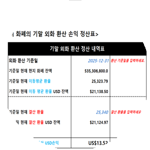 이동평균환율 계산 시트