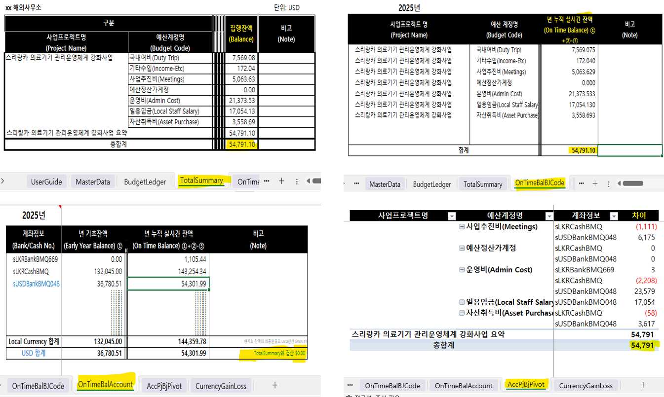 잔고 검증 화면